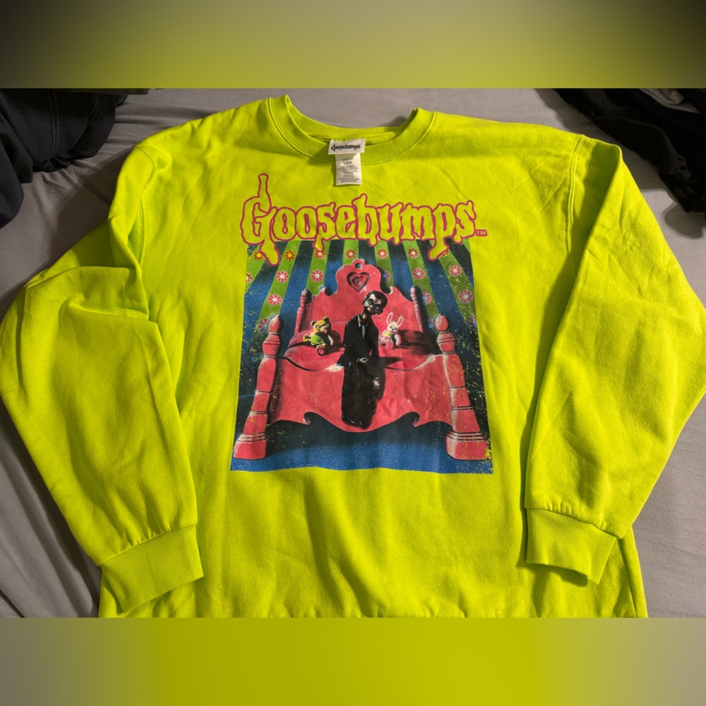 Goosebumps Neon Green Women's Crew Neck Sweater
